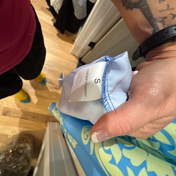 Blue and Lime spaghetti strap V-Neck Maxi Dress - Picture 5 of 5